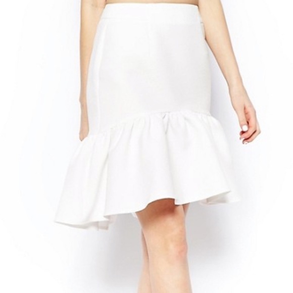 ASOS white high low skirt size 6 NWT - Picture 6 of 16